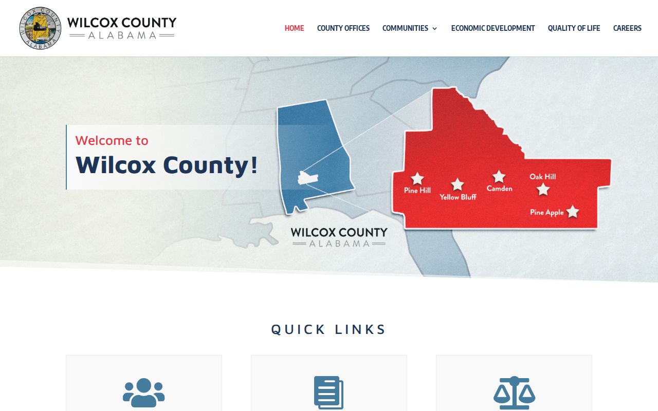 Wilcox County Alabama government court office directory