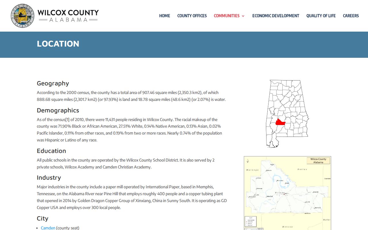 Wilcox County Alabama local context for court and jail access