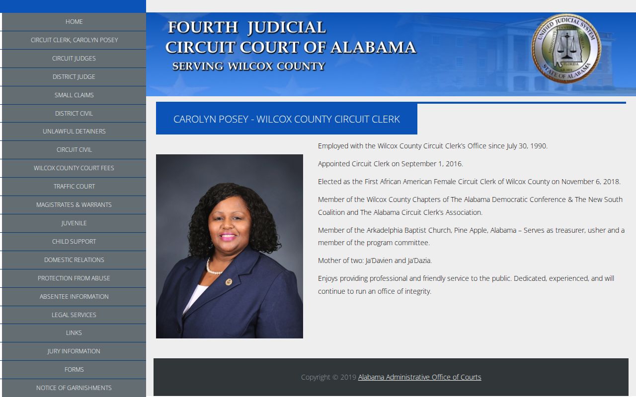 Wilcox County Circuit Clerk Carolyn Posey records office