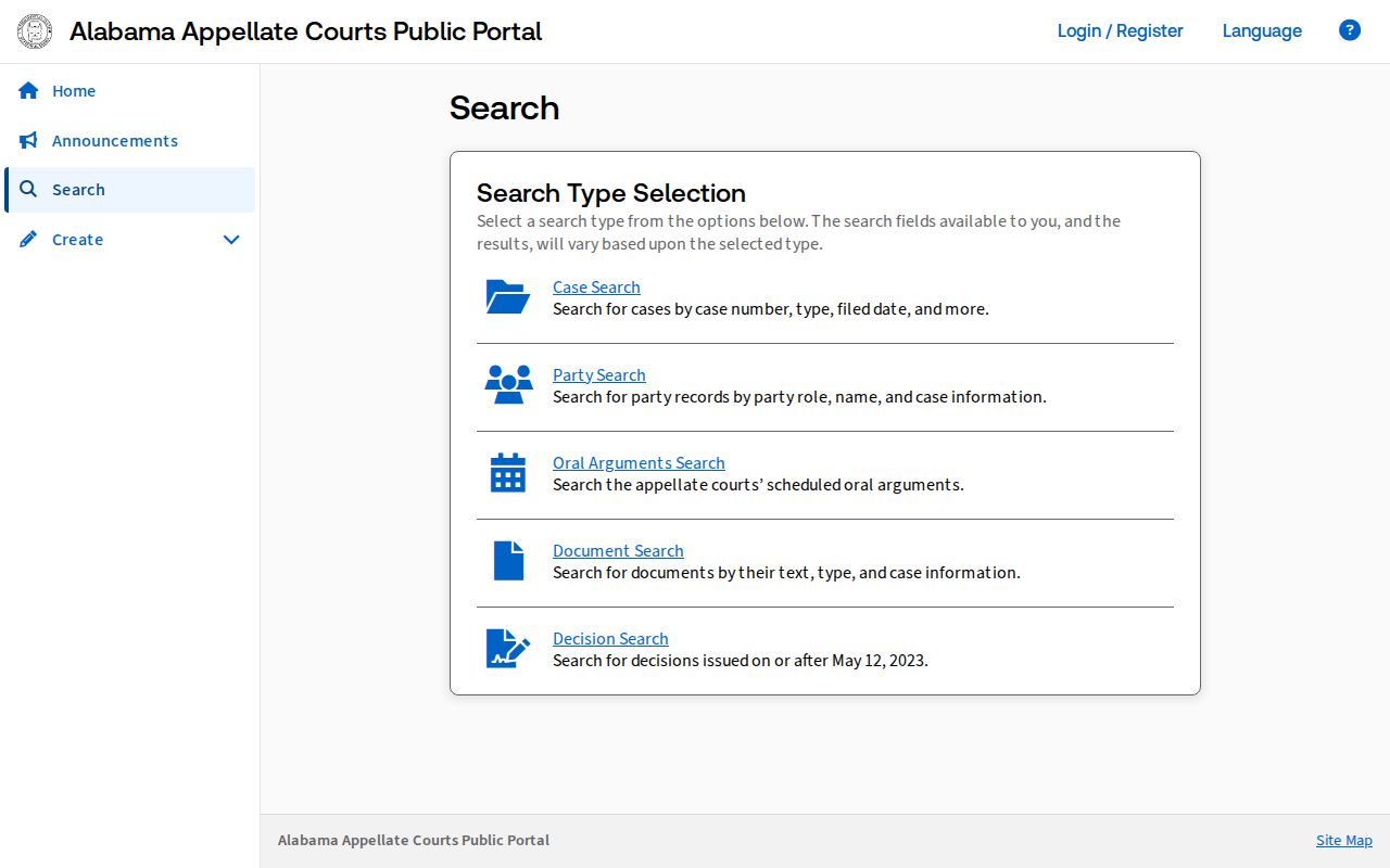Wilcox County court records Alabama appellate public portal